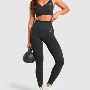 Gymshark Vital Seamless 2.0 Leggings Black Marl Large